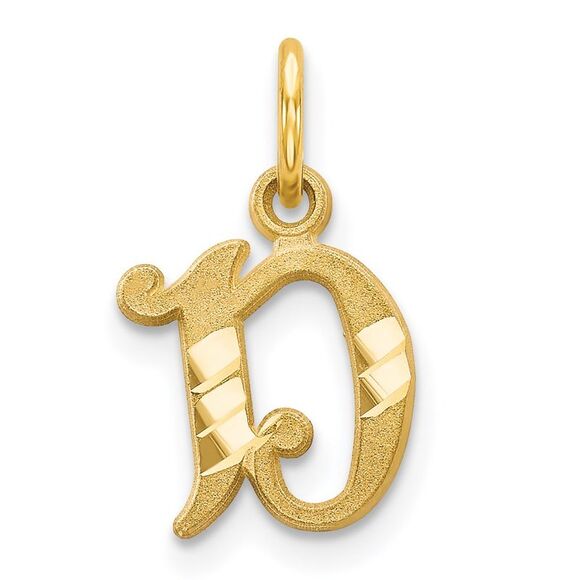 14k Yellow Gold, Isabelle Collection, Mini Letter D Initial Charm - Picture 1 of 5